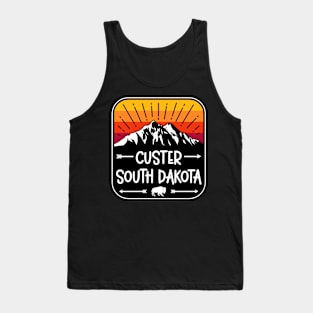 Custer South Dakota Vintage Mountain Sunset Tank Top